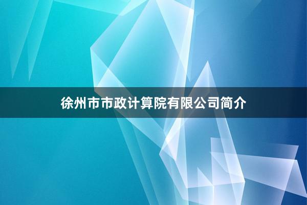 徐州市市政计算院有限公司简介
